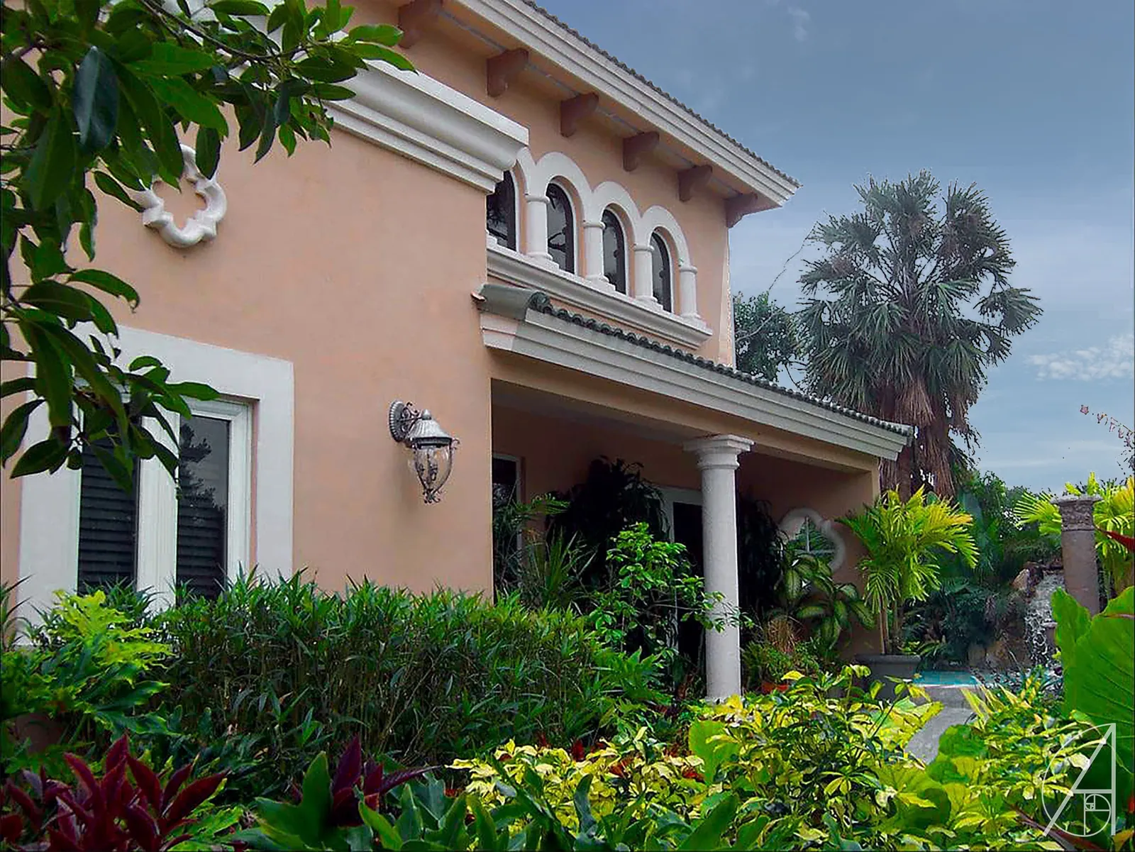 Jordan Residence facade detail, Fort Lauderdale FL