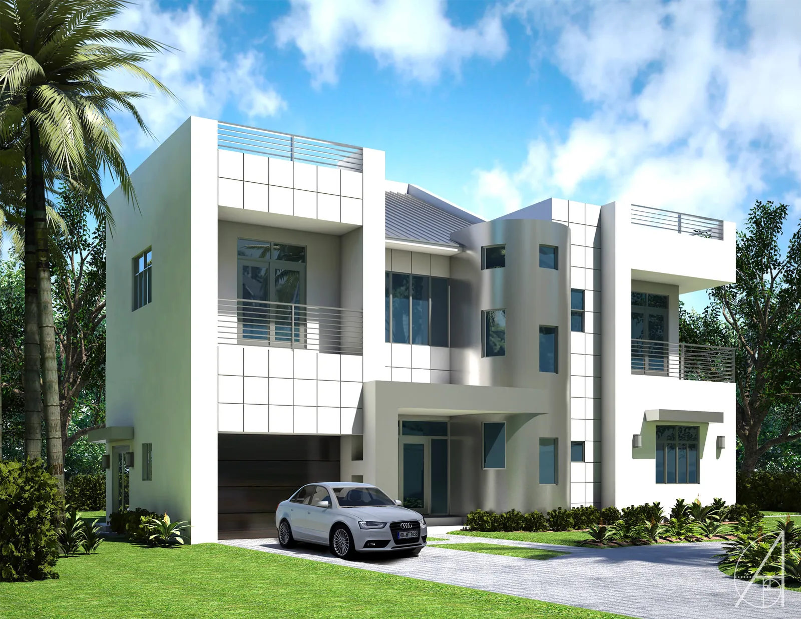 Ziomecki Residence facade, Pompano Beach FL